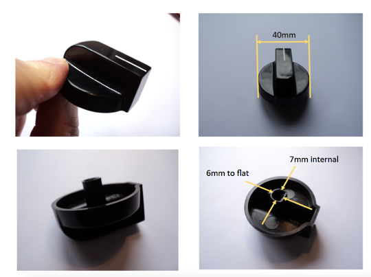 CLASSIQUE COOKTOP KNOB CLS64B, BAUMATIC BLACK KNOB BLS64B, BK10B, CLS64B, * 12166100000004